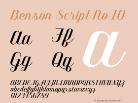 BensonScript-No10 Version 1.000;PS 001.000;hotconv 1.0.70;makeotf.lib2.5.58329;com.myfonts.kyle-wayne-benson.benson-script.10.wfkit2.46ad Font Sample