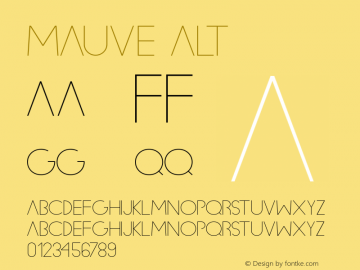 Mauve-Alt Version 1.000 Font Sample