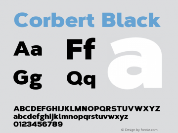 Corbert Black Version 1.001;PS 001.001;hotconv 1.0.70;makeotf.lib2.5.58329图片样张