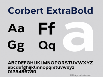 Corbert ExtraBold Version 1.001;PS 001.001;hotconv 1.0.70;makeotf.lib2.5.58329图片样张