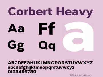 Corbert Heavy Version 1.001;PS 001.001;hotconv 1.0.70;makeotf.lib2.5.58329图片样张