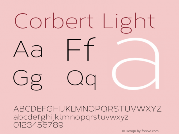 Corbert Light Version 1.001;PS 001.001;hotconv 1.0.70;makeotf.lib2.5.58329图片样张