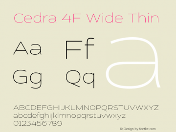 Cedra4F-WideThin 1.200;com.myfonts.4thfebruary.cedra-4f.wide-thin.wfkit2.41Kh Font Sample
