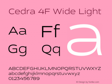 Cedra4F-WideLight 1.200;com.myfonts.4thfebruary.cedra-4f.wide-light.wfkit2.41Kc图片样张