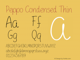 Peppo-CondensedThin Version 1.000 Font Sample