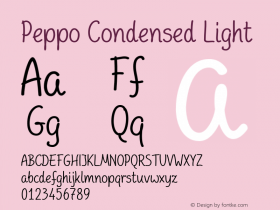 Peppo-CondensedLight Version 1.000 Font Sample