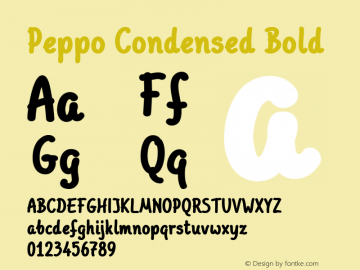 Peppo-CondensedBold Version 1.000图片样张