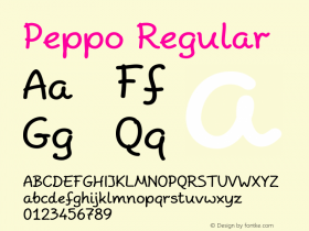 Peppo Version 1.000 Font Sample