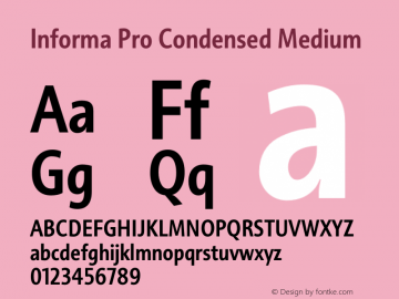 Informa Pro Condensed Medium Version 1.000; Fonts for Free; vk.com/fontsforfree图片样张