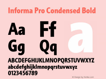 Informa Pro Condensed Bold Version 1.000; Fonts for Free; vk.com/fontsforfree图片样张