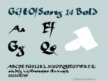 GiftOfSong14 Bold Altsys Metamorphosis:10/28/94 Font Sample