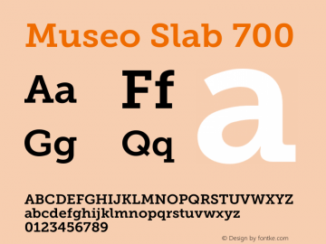 Museo Slab 700 Version 1.000; Fonts for Free; vk.com/fontsforfree Font Sample