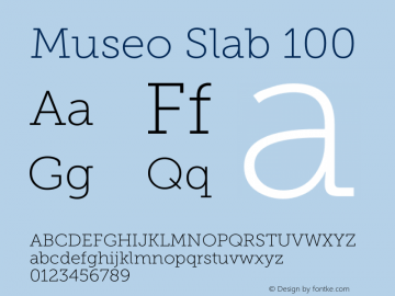 Museo Slab 100 Version 1.071; Fonts for Free; vk.com/fontsforfree Font Sample