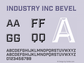 Industry Inc Bevel Version 1.001; Fonts for Free; vk.com/fontsforfree图片样张