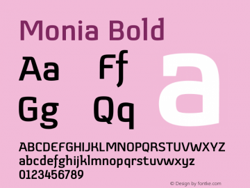 Monia Bold Version 2.001; Fonts for Free; vk.com/fontsforfree图片样张