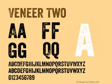 Veneer Two Version 1.001; Fonts for Free; vk.com/fontsforfree Font Sample