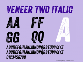 Veneer Two Italic Version 1.001; Fonts for Free; vk.com/fontsforfree Font Sample
