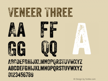 Veneer Three Version 1.001; Fonts for Free; vk.com/fontsforfree Font Sample