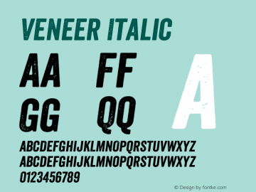 Veneer Italic Version 1.001; Fonts for Free; vk.com/fontsforfree图片样张