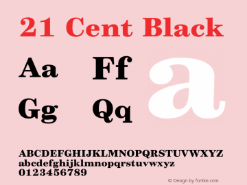 21 Cent Black Version 1.002; Fonts for Free; vk.com/fontsforfree Font Sample