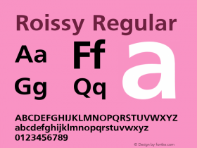 Roissy Regular Converted from D:\TEMP\ROIS1ECC.TF1 by ALLTYPE Font Sample
