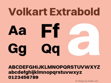 Volkart Extrabold Version 1.200 Font Sample