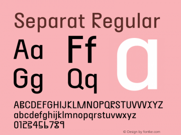 Separat Regular Version 1.001 Font Sample