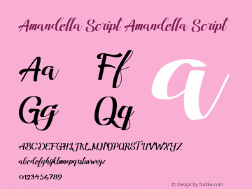 Amandella Script  Font Sample