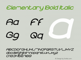 Elementary Bold Italic Version 1.00;April 12, 2018;FontCreator 11.5.0.2422 64-bit Font Sample