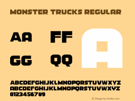 Monster Trucks Version 1.00;April 12, 2018;FontCreator 11.5.0.2421 32-bit Font Sample
