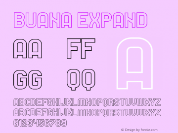 Buana Expand Version 1.000 Font Sample