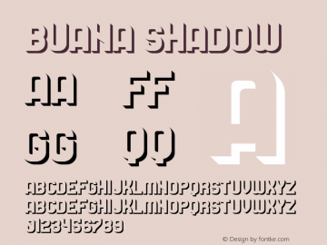 Buana Shadow Version 1.000 Font Sample