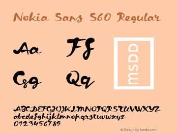 Nokia Sans S60 Version 1.00 October 11, 2010, initial release Font Sample