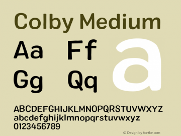 Colby-Medium Version 1.000;PS 001.000;hotconv 1.0.88;makeotf.lib2.5.64775图片样张
