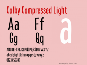 ColbyCompressed-Light Version 1.000;PS 001.000;hotconv 1.0.88;makeotf.lib2.5.64775图片样张