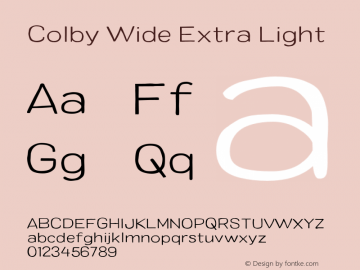 ColbyWide-ExtraLight Version 1.000;PS 001.000;hotconv 1.0.88;makeotf.lib2.5.64775 Font Sample