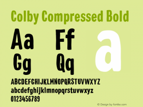 Colby Compressed Bold Version 1.000;PS 001.000;hotconv 1.0.88;makeotf.lib2.5.64775图片样张