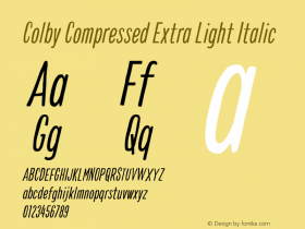 Colby Compressed ExtLt Ita Version 1.000;PS 001.000;hotconv 1.0.88;makeotf.lib2.5.64775图片样张