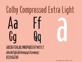 Colby Compressed Extra Light Version 1.000;PS 001.000;hotconv 1.0.88;makeotf.lib2.5.64775图片样张
