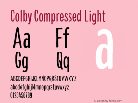 Colby Compressed Light Version 1.000;PS 001.000;hotconv 1.0.88;makeotf.lib2.5.64775图片样张