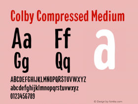 Colby Compressed Medium Version 1.000;PS 001.000;hotconv 1.0.88;makeotf.lib2.5.64775图片样张