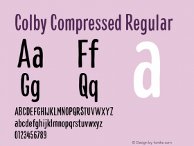 Colby Compressed Regular Version 1.000;PS 001.000;hotconv 1.0.88;makeotf.lib2.5.64775图片样张
