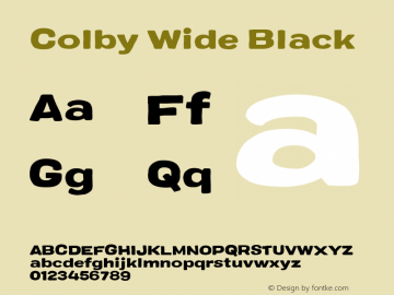 Colby Wide Black Version 1.000;PS 001.000;hotconv 1.0.88;makeotf.lib2.5.64775图片样张