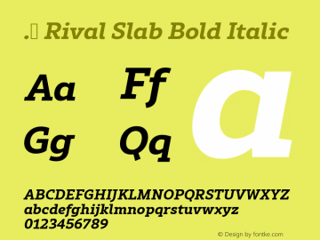. Rival Slab Bold Italic Version 1.001;PS 001.001;hotconv 1.0.88;makeotf.lib2.5.64775图片样张