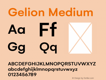 Gelion Medium Version 1.000 Font Sample