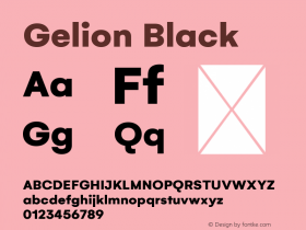 Gelion Black Version 1.000 Font Sample