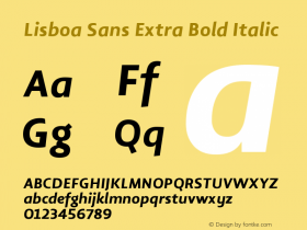 Lisboa Sans Extra Bold Italic Version 2.000图片样张