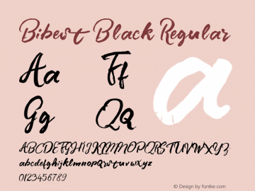 BibestBlack Version 1.000 Font Sample