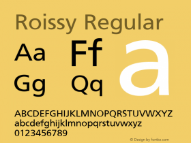 Roissy Regular Converted from U:\HOME\PEARCE\AT\TTFONTS\ST000049.TF1 by ALLTYPE Font Sample