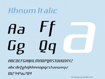 Khnum Italic Version 1.0图片样张